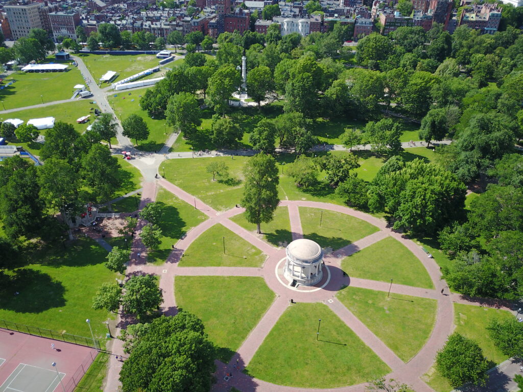 Boston Common aerial view