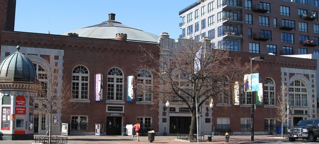 Domed brick Cyclorama building of the Boston Center for the Arts on Tremont Street in the South End