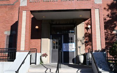 Front entrance of the Veronica B. Smith Multi-Service Senior Center in Brighton, the building that houses the Brighton-Allston Heritage Museum