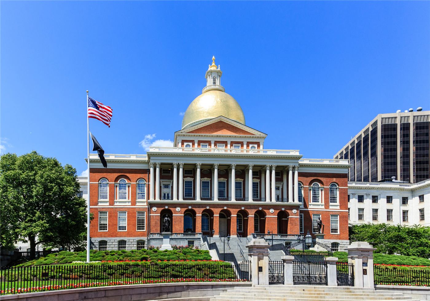 The gold dome of the Massachusetts State House